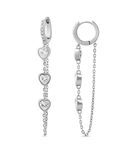 Sparkle Heart Chain Huggies