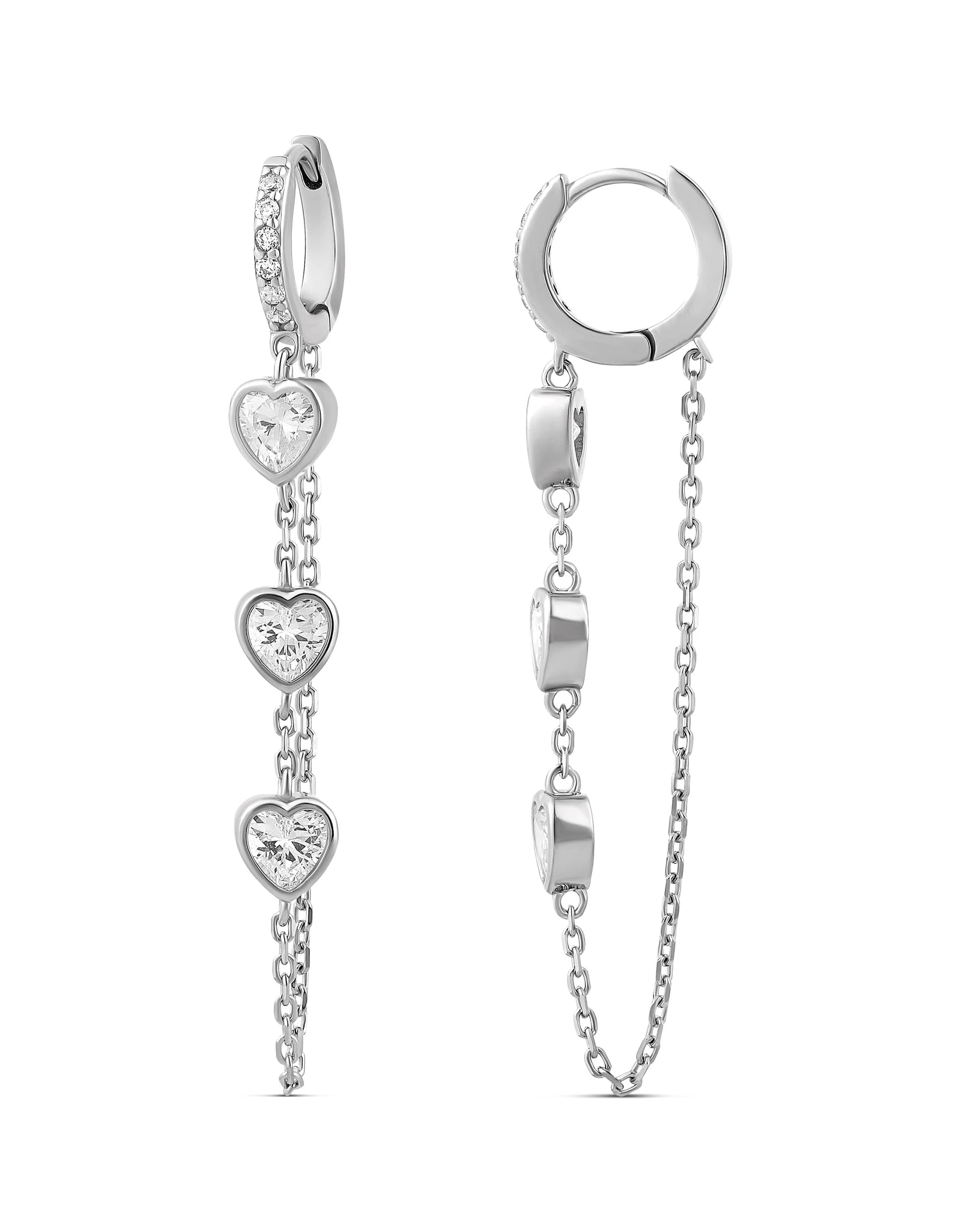 Sparkle Heart Chain Huggies