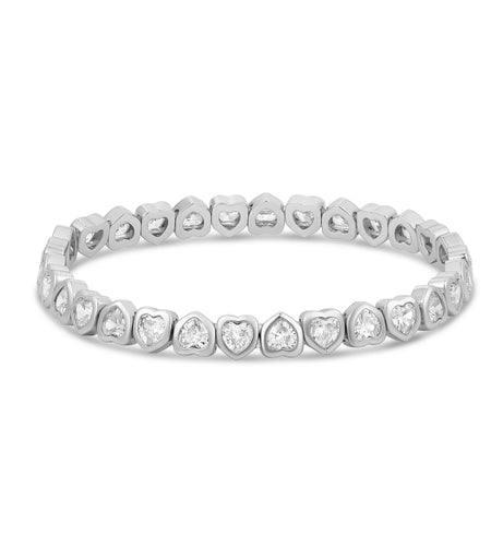 Mini Stretchy Bezel Heart Bracelet