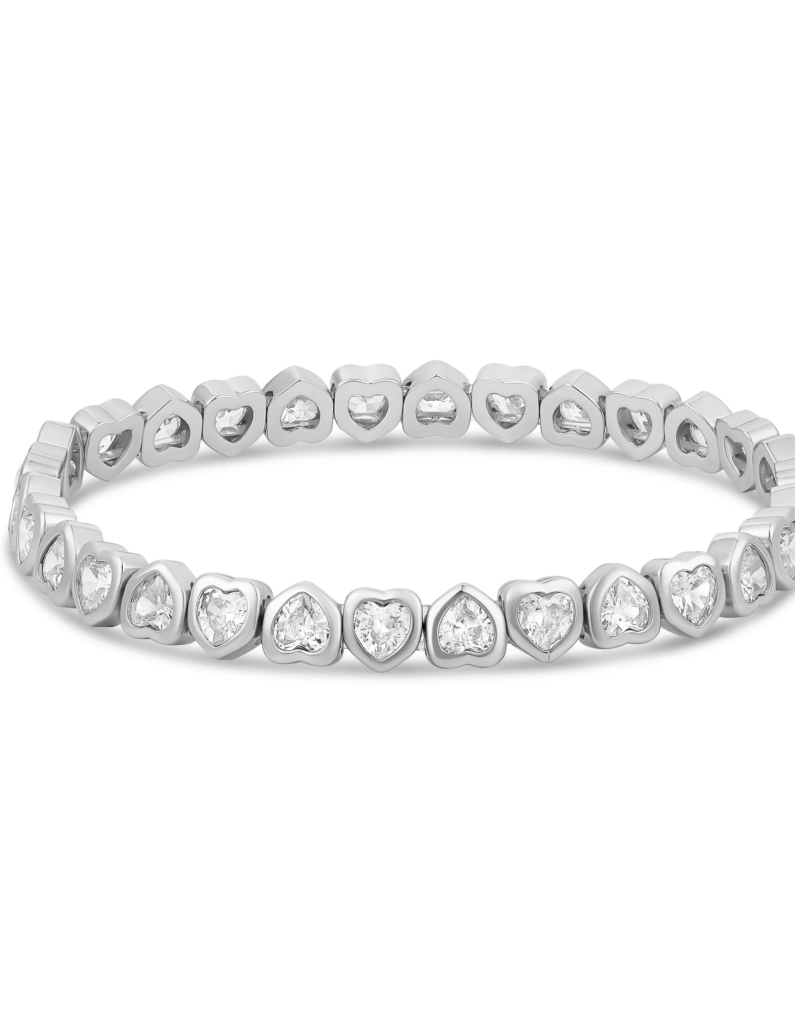 Mini Stretchy Bezel Heart Bracelet