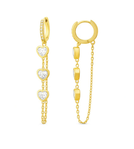 Sparkle Heart Chain Huggies