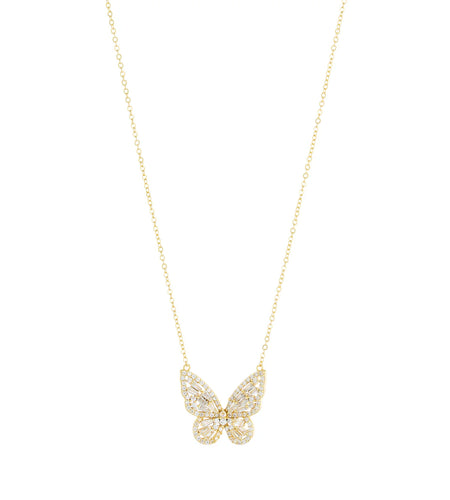 Baguette Buterfly Necklace