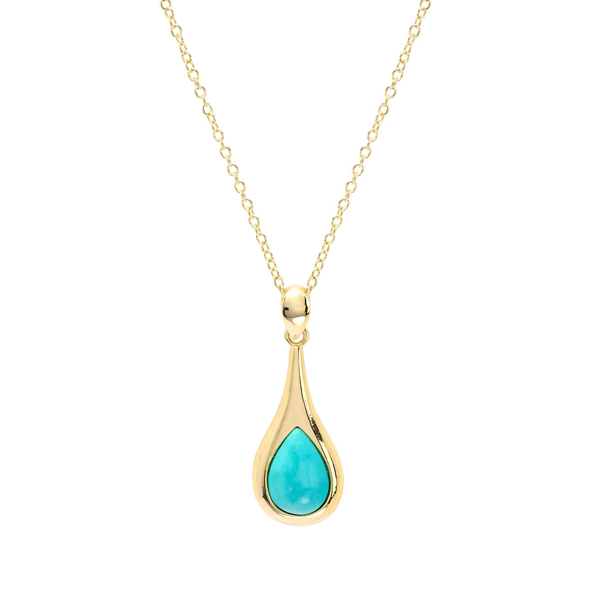 Turquoise Teardrop Pendant Necklace