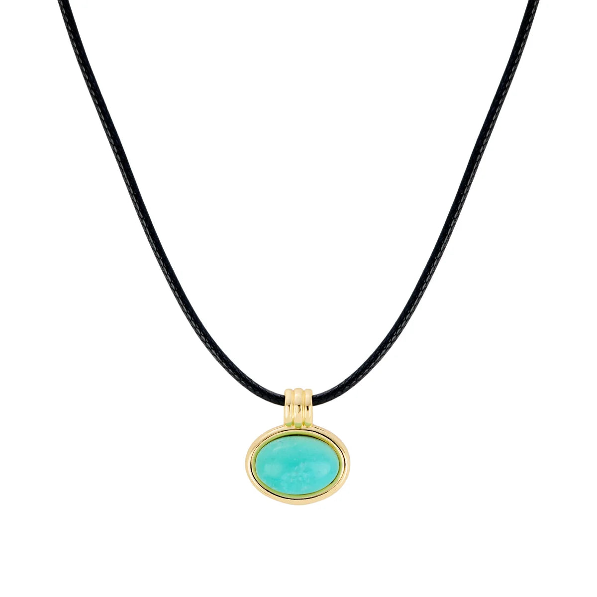 Turquoise Oval Cord Necklace