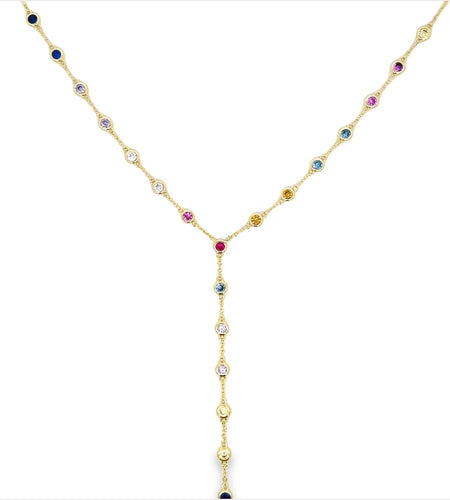 Rainbow Bezel Lariat