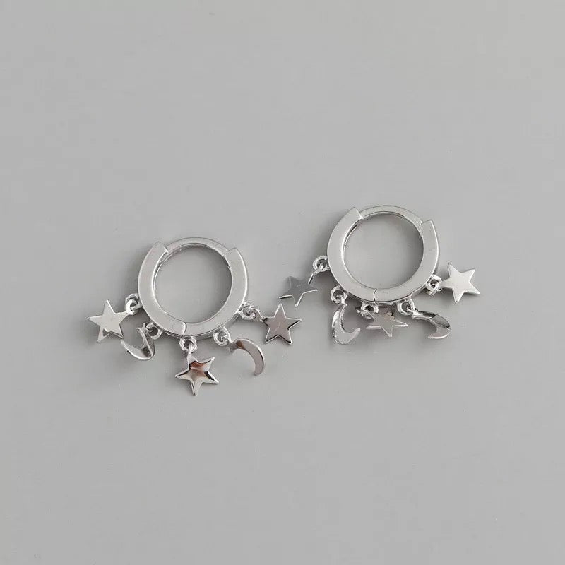 Moon, Star Charm earrings