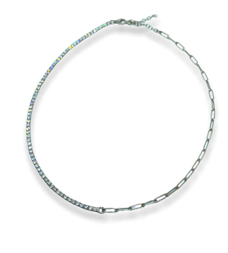Mixed tennis-paperclip Choker
