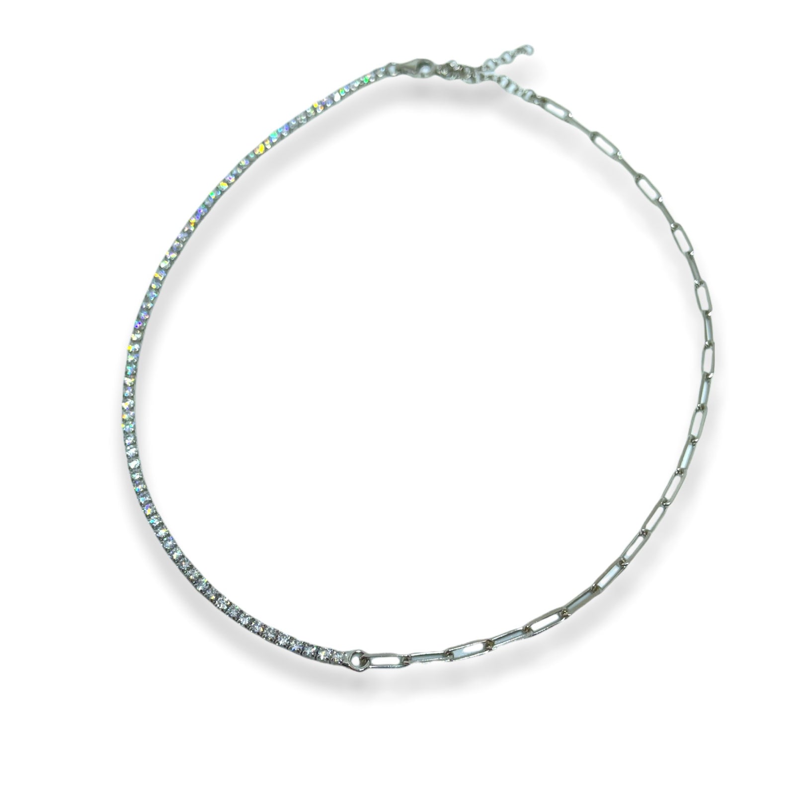 Mixed tennis-paperclip Choker