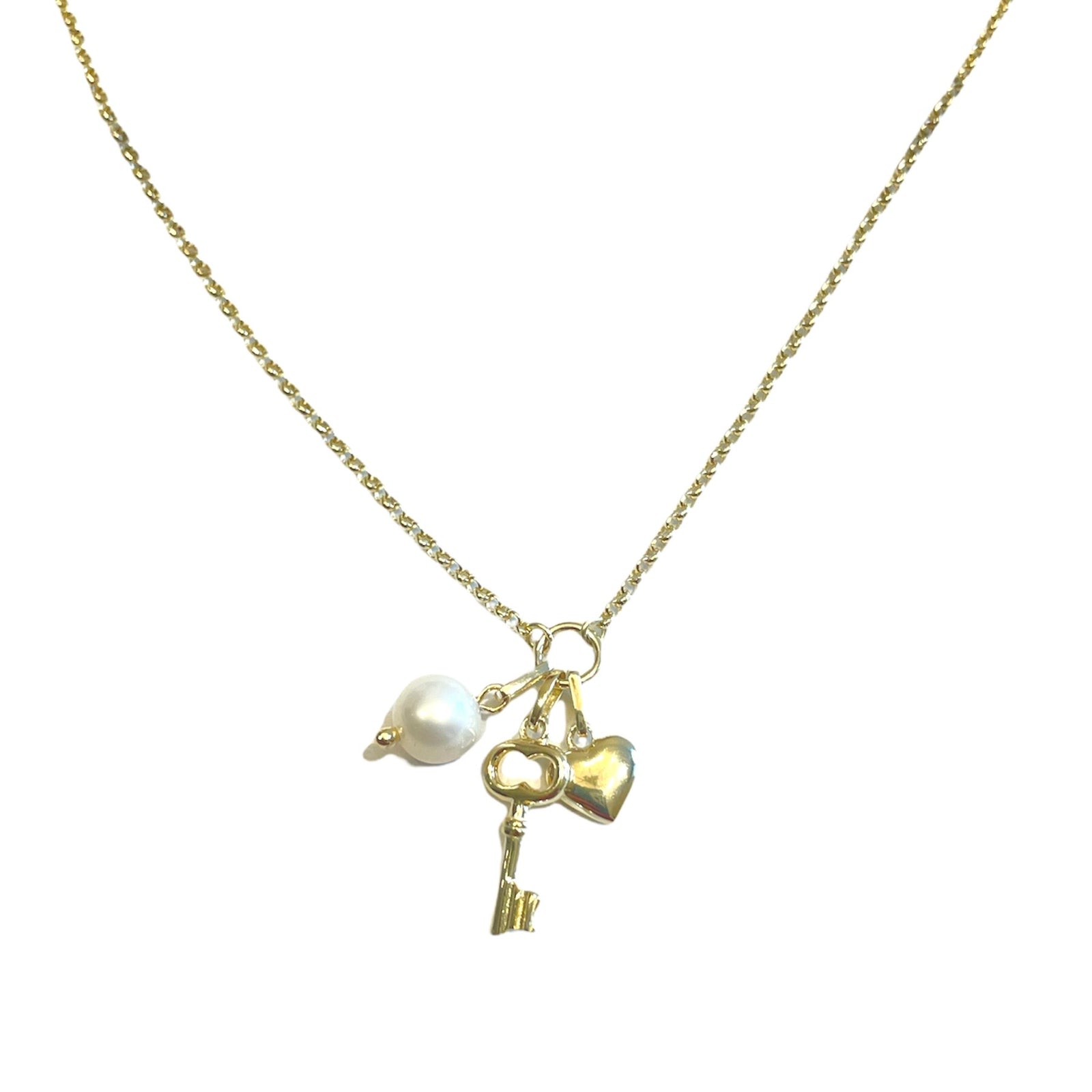 Key Heart charms necklace