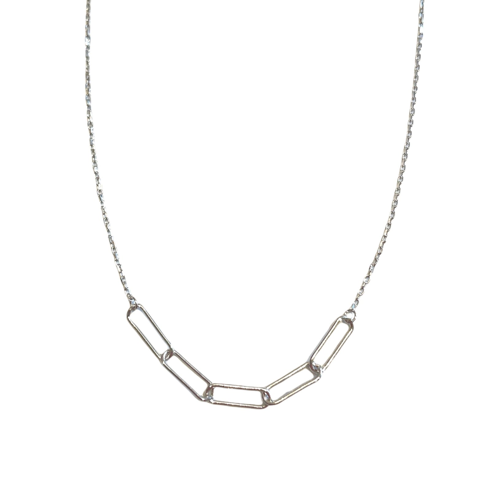 Small Paperclip at front necklace