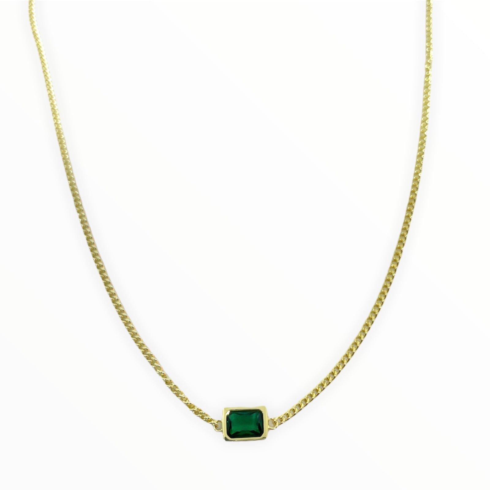 Emerald square necklace