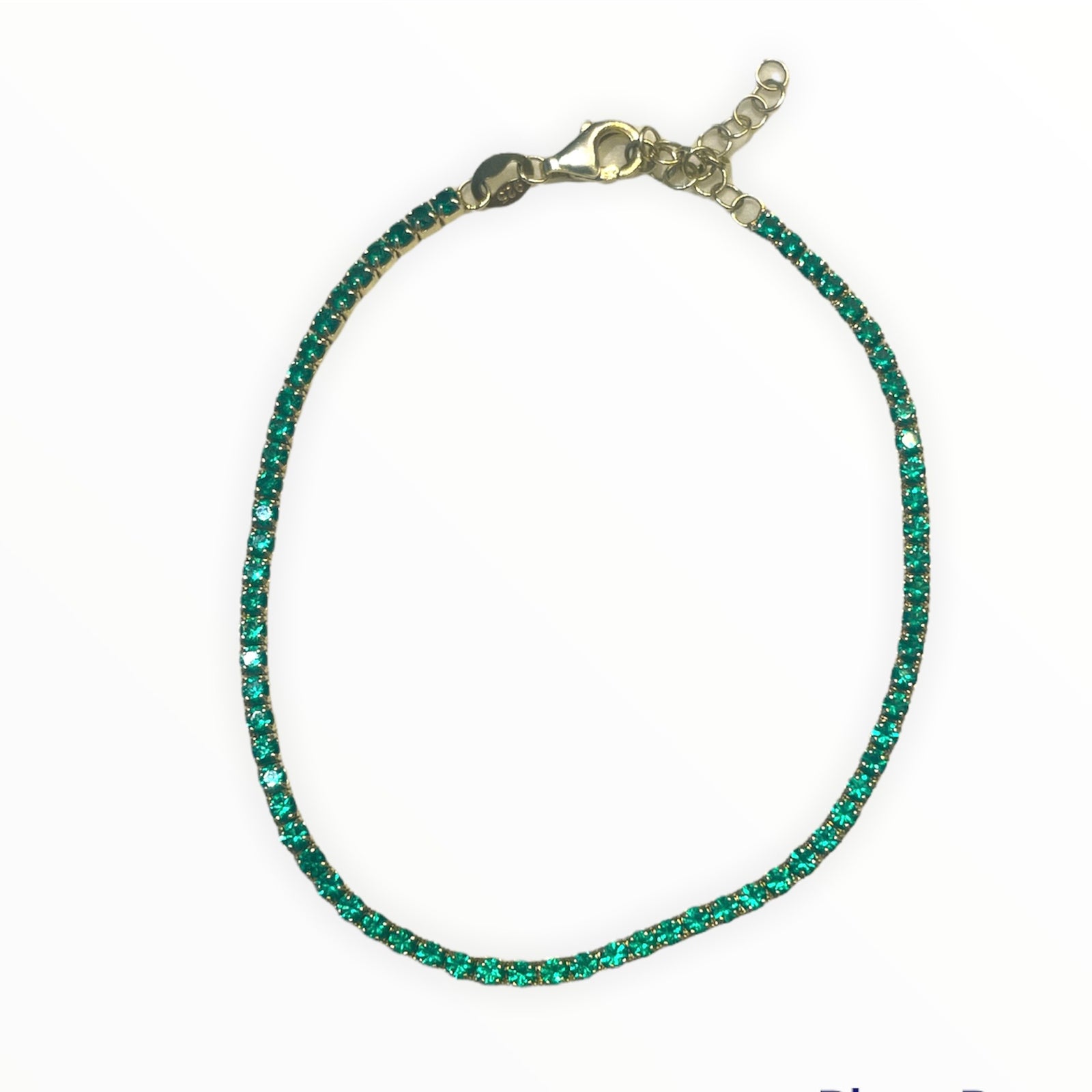 Green thin tennis bracelet