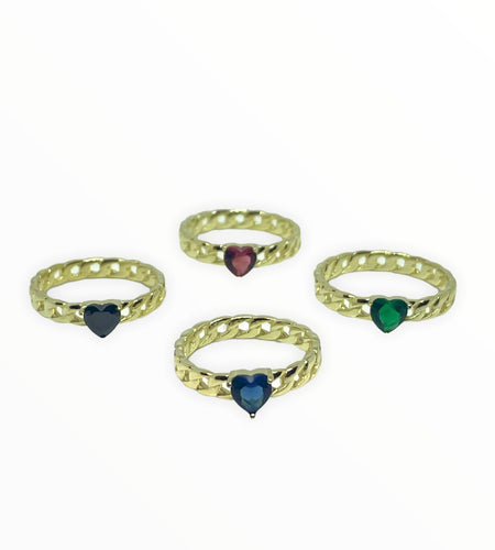 Cuban chain with heart ring