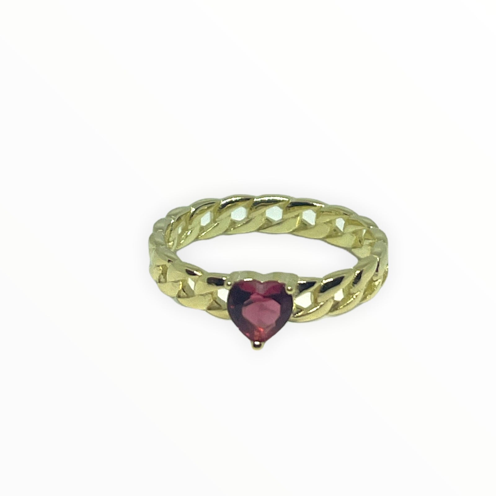Cuban chain with heart ring