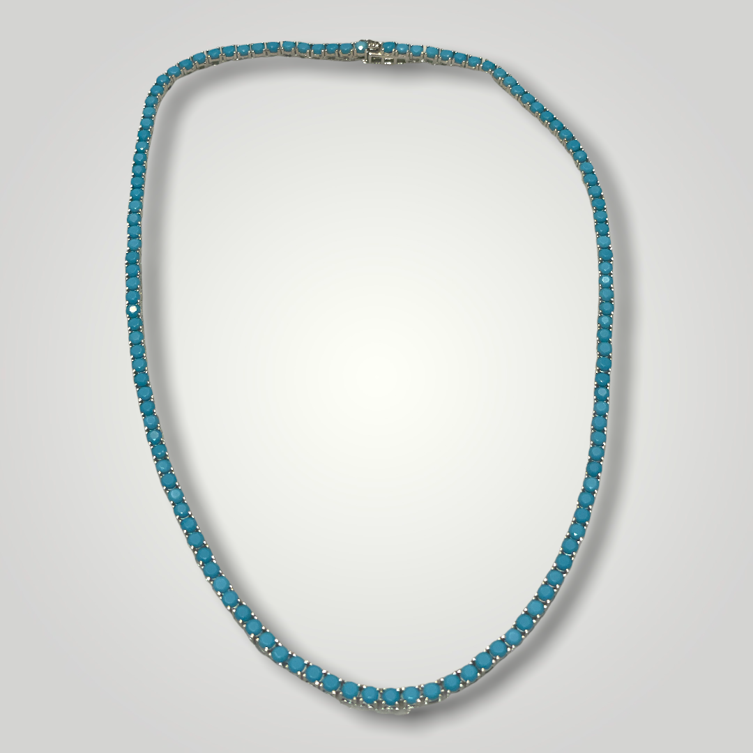 Turquoise Tennis necklace 3mm