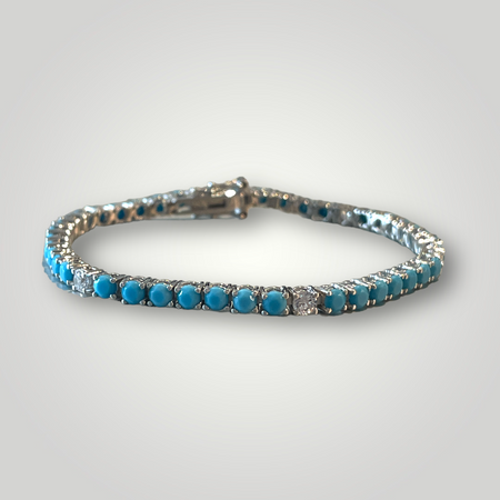 Turquoise Cz Tennis Bracelet