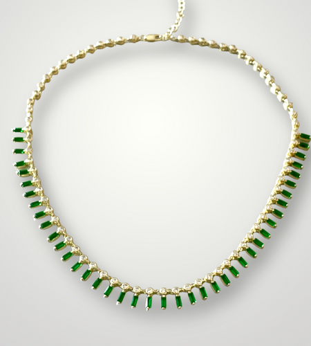 Enerald baguettes Necklace