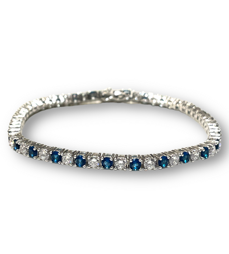Zafire and zircon tennis bracelet